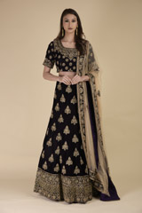 Purple Velvet  Lehenga341 video